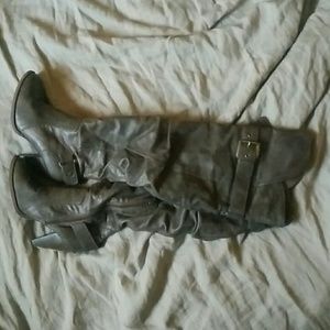 ELLE gray over the knee boots